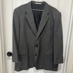 Hickey Freeman Sport Coat Blazer Jacket Men's 100%‎ Worsted Wool 48R Gray EUC